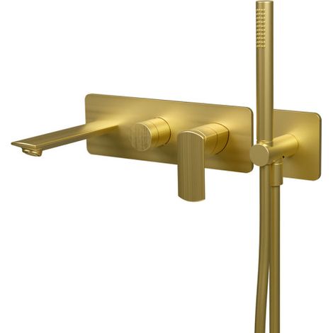 Bain Douche Mural Profilo Encastre 2 Sorties Or Brosse - CRISTINA ONDYNA PF10296P
