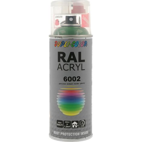 PEINTURE ACRYL RAL6002 VERTE FEUILLE BRILLANT 400ML DUPLI COLOR