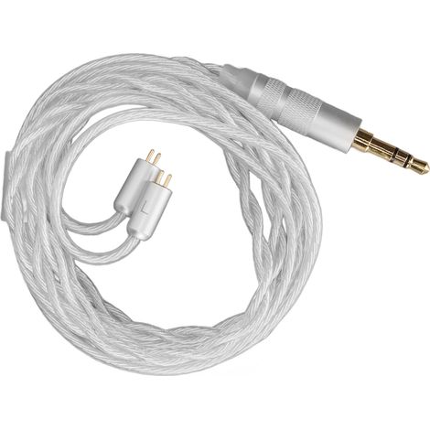 Câble d'écouteurs en cuivre plaqué argent, câble de remplacement professionnel pour casques AS10, ZS10, ED16, ES4, ES4, ZST et TRN (1/5)