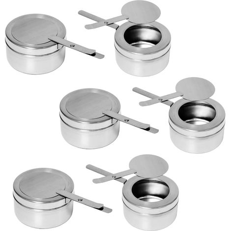 6 Pièces Récipients à Pâte Combustible Récipients en Acier Inoxydable Pâte Combustible Brûleur Chafing Dish en Acier Inoxydable pour Chauffe-Plats à Fondue ou Plat de Cuisson, Camping