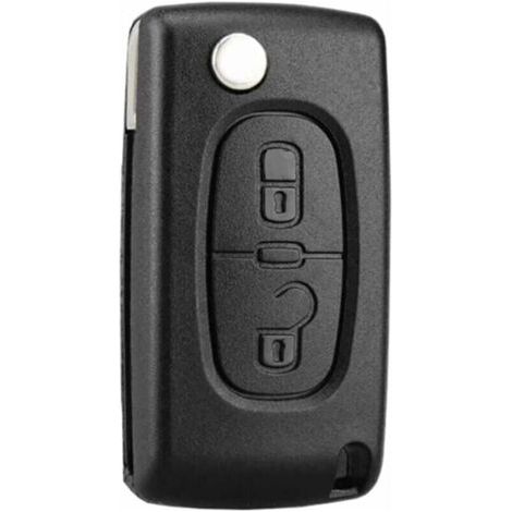 Custodia per chiave a 2 pulsanti compatibile CE0523 con chiave pieghevole per Peugeot 207 307 308 407 408 3008 5008 Citroen C2 C3 C4 C5 C6 C8 (2 pulsanti, CE0523)
