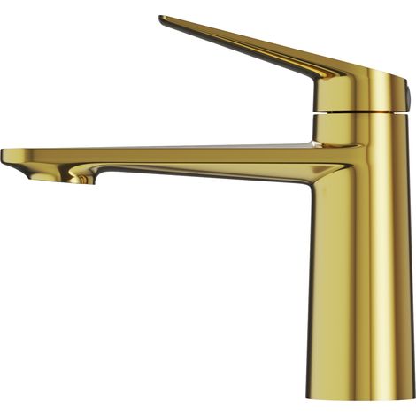 Mitigeur Lavabo Nave Bas Or Classique Laiton Percepteur Céramique 146 mm (1/5)