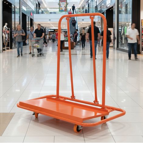 Chariot porte-panneaux en acier 1000 kg à 4 roues, orange OKWISH (1/5)