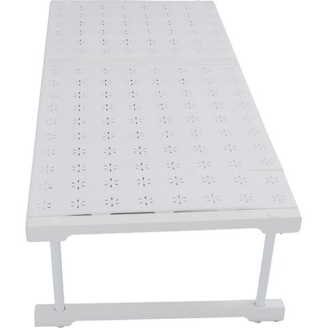 Étagère extensible pour placard, facile à assembler, grande capacité de charge, gain de place, idéale pour la cuisine, la salle de bain et le rangement, longueur 67-88 cm / 26,4-34,6 pouces (1/5)