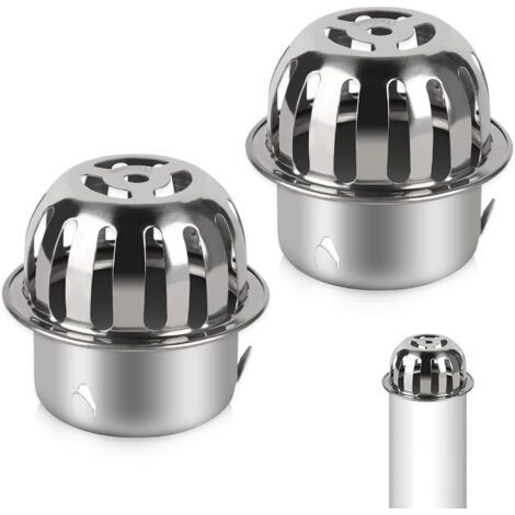 Lot de 2 caniveaux de sol convexes en acier inoxydable Ø58 mm avec système de filtration