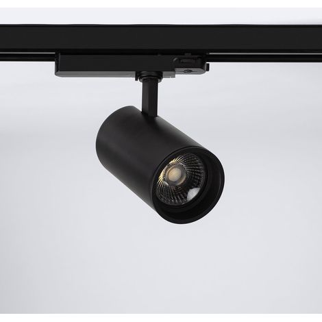 Faretto LED Fasano Nero 40W Regolabile per Binario Trifase 3200K Bianco Caldo (1/4)