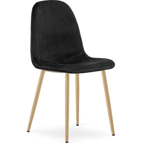 Chaise - leobert - padva - velours noirpieds chene - 445 x 53 x 87 cm 211770286 (1/5)