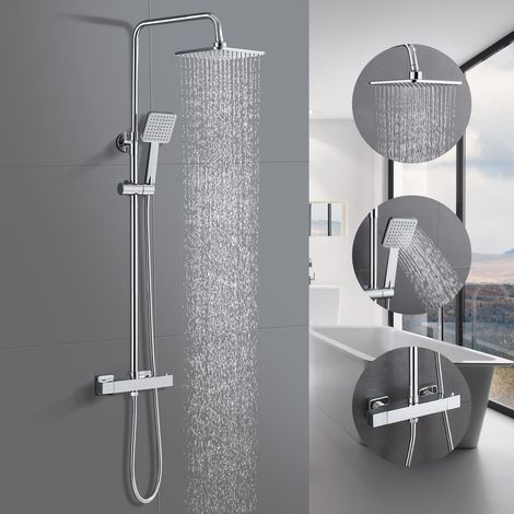 Duschsystem mit Thermostat Regendusche mit Armatur Edelstahl (1/5)