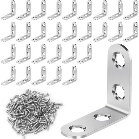 30 Pièces Equerre Metal, 40x40mm Equerre Inox Evec Vis