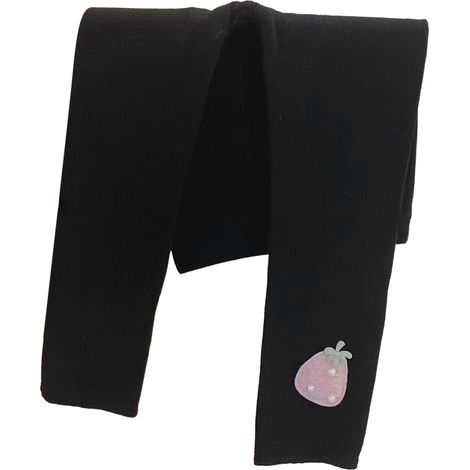 Nahtlose Kinderleggings, weich, dehnbar, einfarbig, schwarz, 110 cm (43,3 Zoll) (1/5)