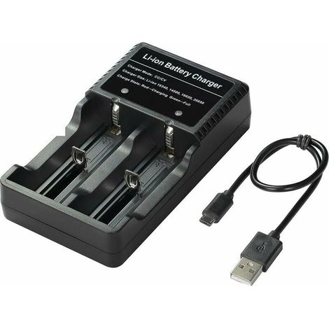 Chargez votre batterie n'importe où 18650 Chargeur de batterie pour 3.7V 18650 14500 16340 26650 Batteries, la batterie n'est pas incluse LO-Ron (1/5)