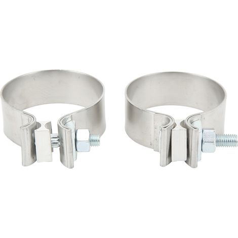 2 brides de serrage en acier inoxydable 304, collier de fixation flexible de 3 pouces, démontable pour échappement de voiture (1/5)