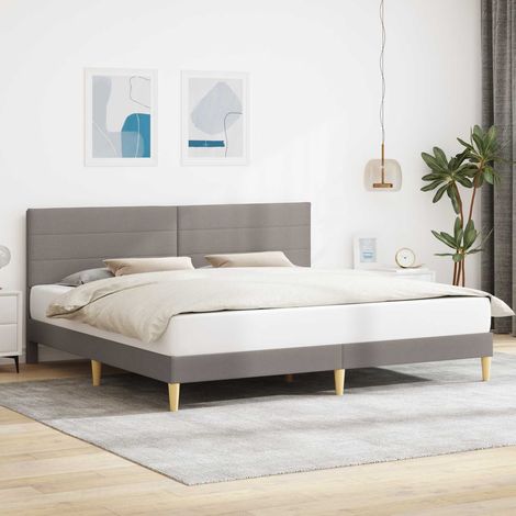 vidaXL Struttura del letto con testiera Tortora 200 x 200 cm Tessuto (1/5)