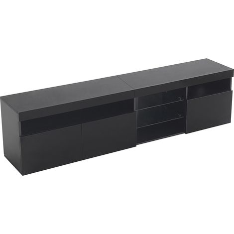 Moderner TV-Schrank Schwarz 180 cm MDF mit LED-Beleuchtung HOMVRA (1/5)