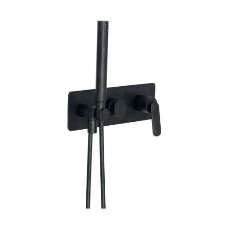 Façade douche/bain 2 sorties Chromé Noir Brossé - CRISTINA ONDYNA FL60275 (1/2)