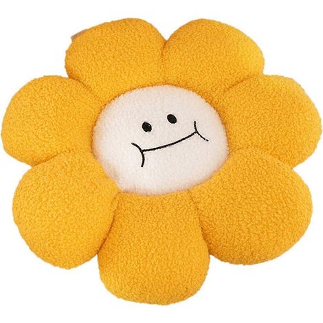 Dekoratives Sonnenblumenkissen für Sofa, weiches und flauschiges gelbes Rückenkissen (1/5)