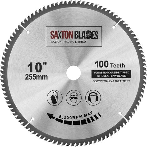 circulaire Fine Cutting lame de scie pour le bois 255 mm x 100 dents x 25,4 mm alésage convient à Evolution Rage Saws (1/5)