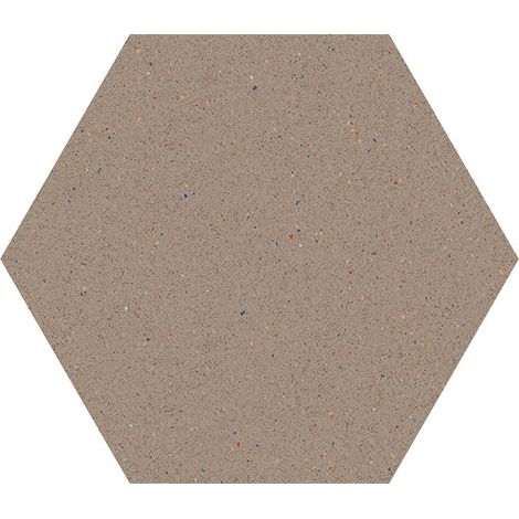 Aelle - Carrelage sol / mur hexagonal effet terrazzo grand format marron 51,9x59,9 cm MICRA Hexagono Umbra - Vendu par boîte de 0,930 m² (1/3)