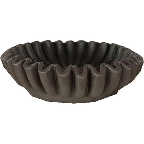 Bol décoratif à volants cannelés - Accessoire de décoration pour le salon, la table basse ou une étagère (1/4)