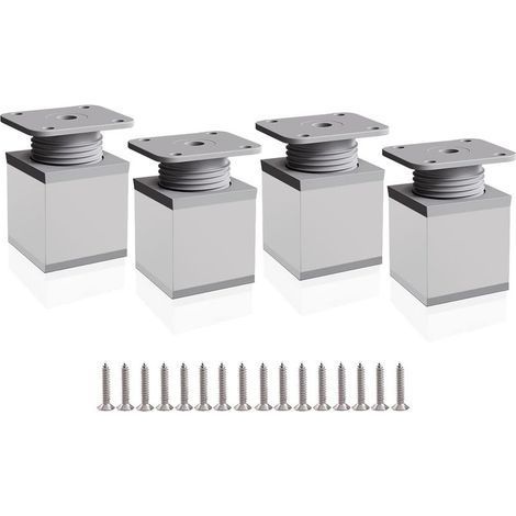 Pieds de meuble réglables, 4 pieds d'armoire 50 mm Hauteur réglable 0-20 mm Pieds de table en aluminium pour bureaux, canapés et meubles de bricolage (1/5)