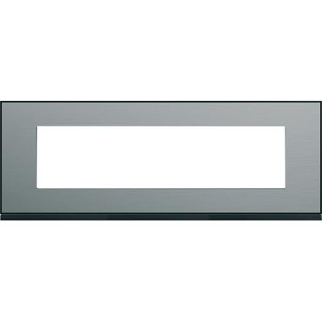 Plaque gallery 8 modules entraxe 71mm placage steel HAGER WXP2108