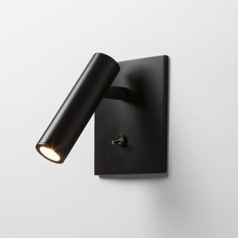 FENOPLASTICAApplique murale LED encastrable, lampe de chevet, petit spot, spot orientable 3 W, noir