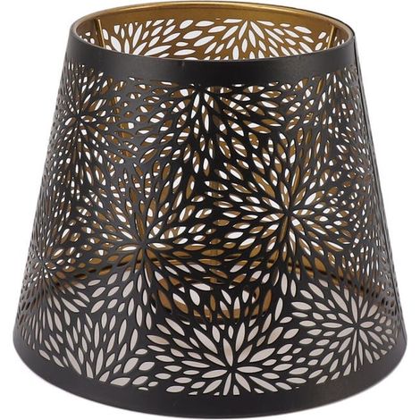 Metal lampshade - Forest tree shape, openwork wrought iron decoration, gold-plated inner lining pattern - Suitable for wall lamps and pendant lights - Black (1/5)