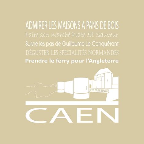 Tableau sur toile Caen beige 30x30 cm - Impression sur Toile Murale Décorative - Image imprimée en HD sur Toile - Toile sur Châssis en Bois FSC - Fabriqué en France (1/4)