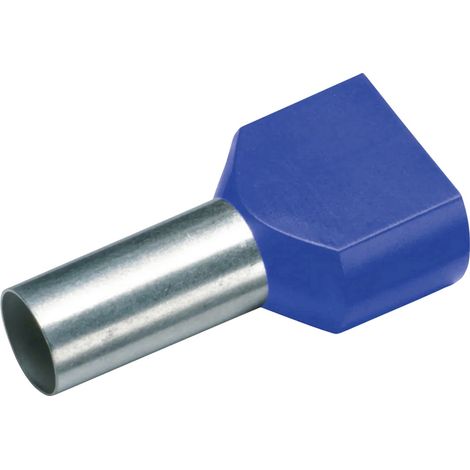 Cimco 187710 Zwillings-Aderendhülse 2.5 mm² Teilisoliert Blau 100 St.