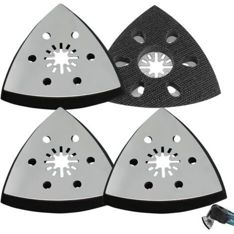 Plateau de ponçage triangulaire de rechange en 4 pièces, plateau de ponçage triangulaire de 93 mm, accessoire pour outil multifonction (1/4)
