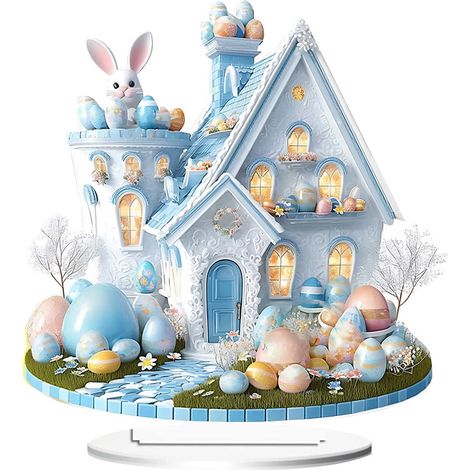 Lapin De Pâques - Décor De Table En Acrylique - Pour Salon Chambre Et Étagère - Ornement Printanier Festif - 1 Pièce