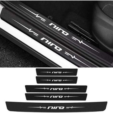 (5 pièces) Bandes adhésives de protection intérieures en fibre de carbone pour seuils de portières de voiture KIA NIRO,anti-rayures et anti-salissures (1/3)