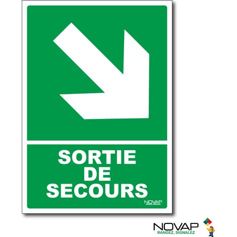 Panneau Sortie de secours en bas à droite - Rigide A5 - 4600741