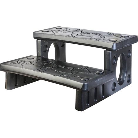 GRE – Escalier d'accès pour spa en PVC – 2 marches antidérapantes – Dimensions 70x65x34 cm – Léger et résistant à l'eau (1/10)