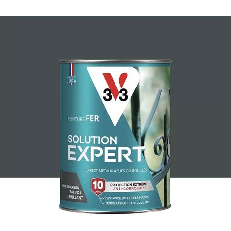 Peinture Glycéro Fer 10ans V33 Solution Expert Noir charbon 0,25 L (1/3)