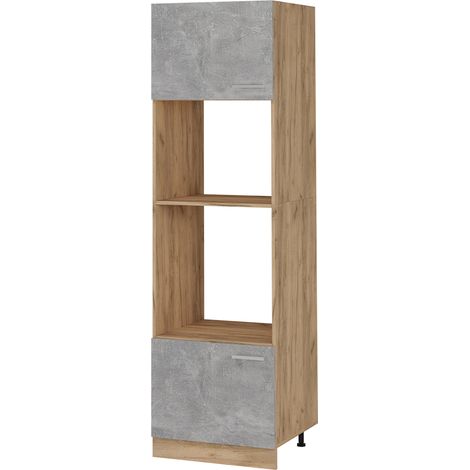 Mobile cucina microonde R-Line, Calcestruzzo, 60 cm, Vicco