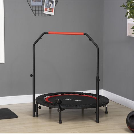 Mini trampolino fitness con monitor LCD, maniglia regolabile 4 livelli, Ø102 cm, nero HAVRYA (1/4)
