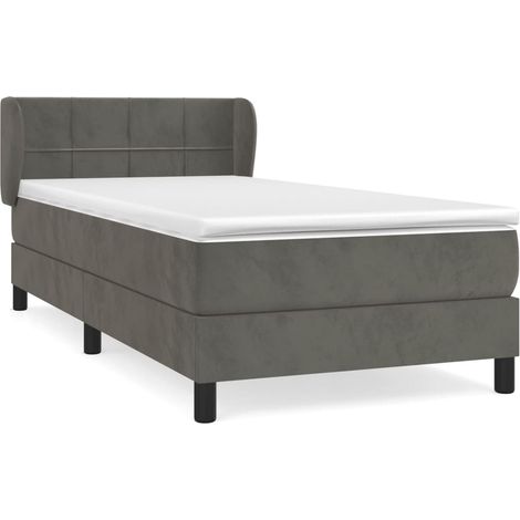 Maison Exclusive - Cama box spring con colchón terciopelo gris os (1/5)