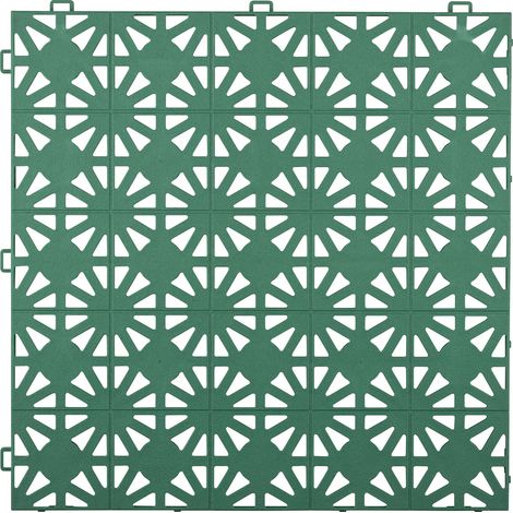 Dalle plastique vert émeraude clipsable 12 mm Dalle à motifs circulaires Dalle 30x30 cm pour usage intensif idéal pour extérieur (1/3)