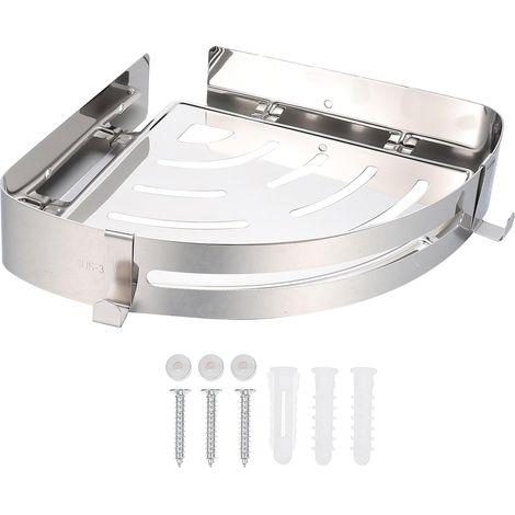 Étagère d'angle triangulaire pour douche, fixation murale, sans perçage, acier inoxydable 304, (1/5)