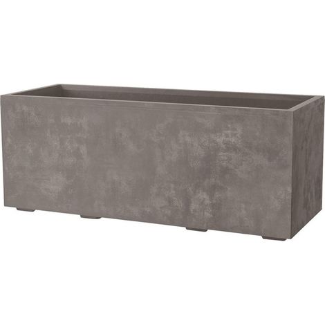 Pot de fleurs rectangulaire - DEROMA - Millennium - 97 L - 99 cm - A réserve d'eau et roulettes - Marron (1/5)