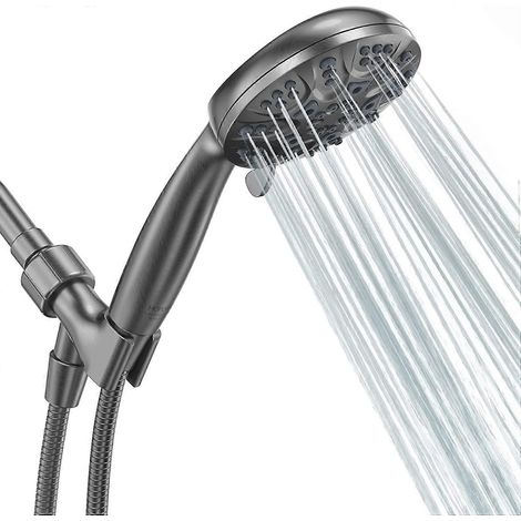 Ensemble de douche à main HOPOPRO 6 fonctions - Douchette haute pression et haut débit - Remplacement facile et rapide (1 minute) sans outil (1/5)