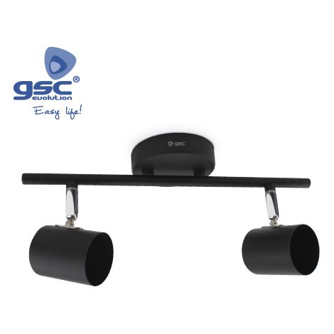 Faretto a soffitto 2 elementi lineari GU10 Nero GSC 001905358