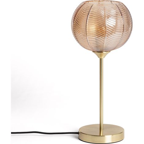 Lampe à Poser Métal et Verre Klimt Ambre