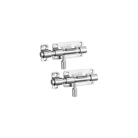 Paquete de 5 cerraduras de pestillo de acero inoxidable de 3 pulgadas para puertas de baño, cobertizo y dormitorio. (1/4)