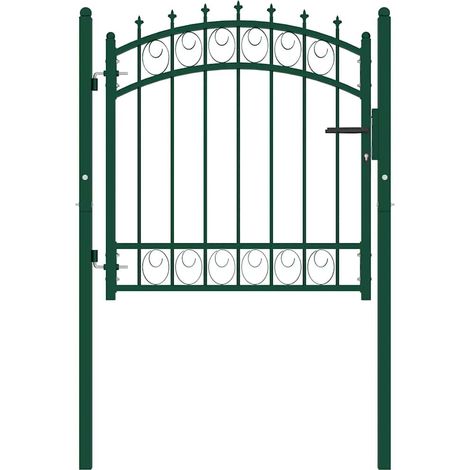 Portail de jardin，Portail de clôture，Portillon de jardin avec pointes Acier 100x100 cm Vert CFW98782 (1/5)