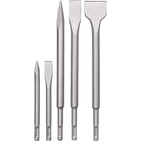 SDS-Plus Jeu de burins marteau, jeu de 5 burins pour la pierre et le béton dans un coffret en plastique