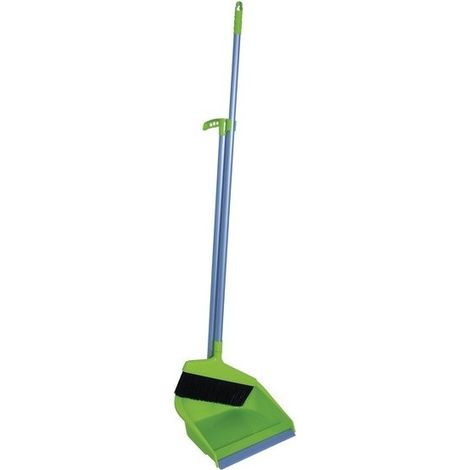 MSV – Set de pelle à poussière et balayette en polypropylène – Poignée ergonomique – Rangement compact – Dimensions 69cm – Couleur vert