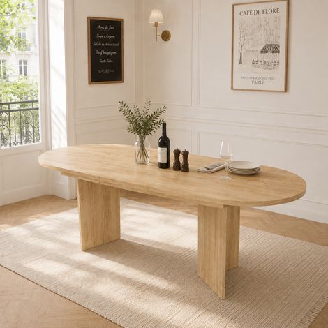 Tavolo da pranzo allungabile 160–200 × 90 cm, piano in MDF da 18 mm, colore rovere REDOM (1/5)