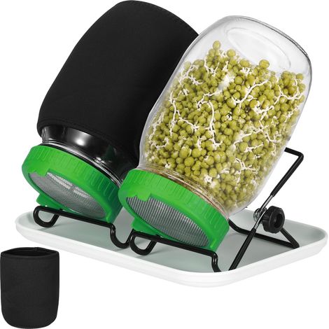 2 Pièces 1000ml Bocal Germoir Vert Germoir pour Graines À Germer (1/5)